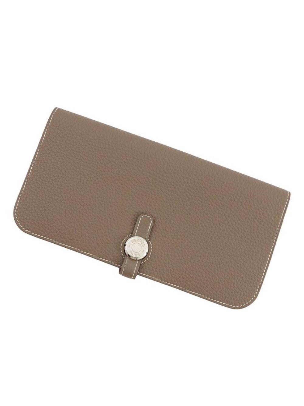 Hermes Wallet Dogon Long Etoupe Silver Togo